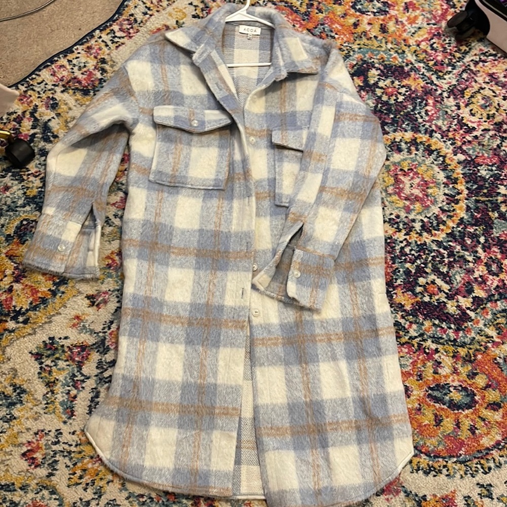 NWOT - Light Blue & Cream Plaid Shacket from VICI